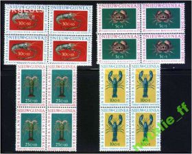 Фауна Фауна ^/--/^ NM Фауна Нидерландская Новая Гвинея 1962 г  MNH - квартблоки ^_^^^ NM Фауна Нідерландська Нова Гвінея 1962 р MNH - квартблоки - фото фото фото