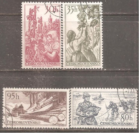 Чехословаччина Чехословакия ^/--/^ Чехословакия 1956 Sc.766-769 гаш. ПОЛНАЯ серия ^_^^^ Чехословаччина 1956 Sc.766-769 гаш. Повна серія - фото фото фото