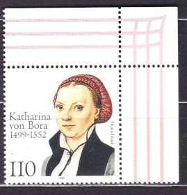 Історія та особистості История и личности ^/--/^ ZM Германия 1999 г  MNH - Катарина Бора - жена и помощница Лютера ^_^^^ ZM Німеччина 1999 р MNH - Катаріна Бора - дружина і помічниця Лютера - фото фото фото