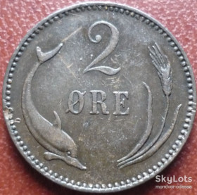 Данія Дания ^/--/^ Дания 2 эре 1889 CS  Дания 2 эре 1889 CS  VF 3.5  XF 5, ^_^^^ Данія 2 ері 1889 CS Данія 2 ері 1889 CS VF 3.5 XF 5, - фото фото фото