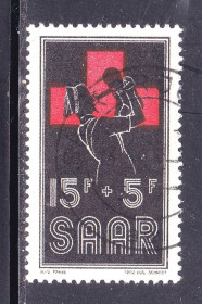 Інше Другое ^/--/^ СААР / SAAR  1955 г  гаш . - КРАСНЫЙ КРЕСТ ^_^^^ СААР / SAAR 1955 г гаш. - фото фото фото