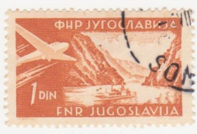 Балканський півострів Балканский полуостров ^/--/^ Югославия 1951 г. № 676 гашеная ^_^^^ Югославія 1951 р. No 676 гашена - фото фото фото