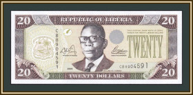 Ліберія Либерия ^/--/^ Либерия 20 долларов 2003 P-28  (28 /--/ a) UNC ^_^^^ Ліберія 20 доларів 2003 P-28 /--/ a UNC - фото фото фото