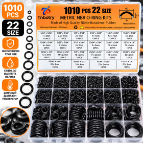 Інше Другое ^/--/^ 1010 /--/ шт.Набір ущільнювальних кілець O-Rings 1020 штук - 22 розмірів NBR    (20079) ^_^^^ 1010 /--/ шт. Набор уплотнительных колец O-Rings 1020 штук - 22 размеров NBR (20079) - фото фото фото