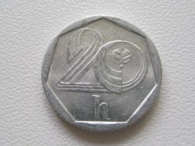 Чехія Чехия ^/--/^ Чехия 20 геллеров 1993 года 29619 ^_^^^ Чехія 20 геллерів 1993 року 29619 - фото фото фото