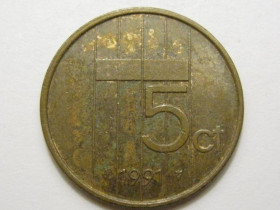 Нідерланди Нидерланды ^/--/^ Нидерланды 5 центов 1991 года 38598 ^_^^^ Нідерланди 5 центів 1991 року 38598 - фото фото фото