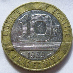Франція Франция ^/--/^ Франція 10 франків 1989 року #6 /--/ П /--/ 1504 ^_^^^ Франция 10 франков 1989 года #6 /--/ П /--/ 1504 - фото фото фото