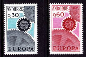 Малі Держави Європи Малые Государства Европы ^/--/^ Андорра  1967 г  MNH  - ЕВРОПА  СЕПТ /  EUROPA  CEPT  - ^_^^^ 1967 — Андорра / EUROPA CEPT - фото фото фото