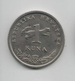 Хорватія Хорватия ^/--/^ Монета Хорватия 1 куна 2009 года ^_^^^ Монета Хорватія 1 Куна 2009 - фото фото фото