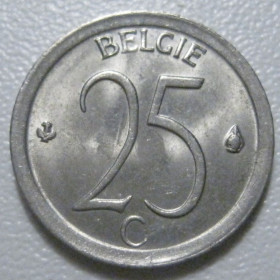 Бельгія Бельгия ^/--/^ Бельгія 25 сантимів 1966 року Belgie 42297 ^_^^^ Бельгия 25 сантимов 1966 года Belgie 42297 - фото фото фото