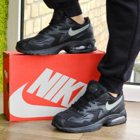 Кросівки Кроссовки ^/--/^ Чоловічі Чорні Кросівки 90 Air Max 2 Шкіряні  для бігу (наявність розмірів в описі) ^_^^^ Мужские Черные Кроссовки 90 Air Max 2 Кожаные для бега (наличие размеров в описании) - фото фото фото