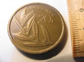 Бельгія Бельгия ^/--/^ 20 Франков Бельгія Бельгия 1980 рік ^_^^^ 20 Франков Бельгия Бельгия 1980 год - фото фото фото