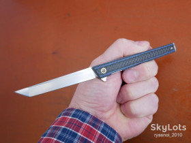 Ножі, мультітули Ножи, мультитулы ^/--/^ Great bears TX-D /--/ 2 - CRKT CEO 7096, D /--/ 2, Black&amp;Blue Carbon Fiber, Tactical, IKBS, Flipper, EDC, Liner Lock - фото фото фото