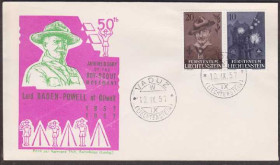 Європа Европа ^/--/^ Лихтенштейн 1957 БОЙ-СКАУТЫ ЛОРД БАДЕН-ПАУЭЛЛ МОЛОДЁЖНАЯ ОРГАНИЗАЦИЯ Один КПД Mi.360-361 EUR 15.00 !!! ^_^^^ Ліхтенштейн 1957 Бой-Скаути ЛОРД БАДЕН-ПАУЕЛЛ МОЛОДІЖНА ОРГАНІЗАЦІЯ Один ККД Mi.360-361 EUR 15.00 !!! - фото фото фото