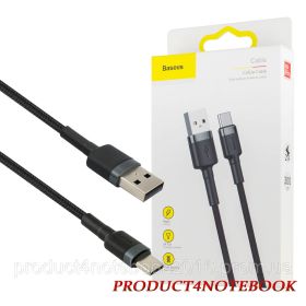 Кабелі Кабели ^/--/^ Кабель Baseus Cafule Cable USB to Type-C 2 /--/ A 3 /--/ m Gray+Black (CATKLF-UG /--/ 1) - фото фото фото