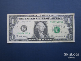США США ^/--/^ Банкнота 1 долар США 2017 C 3 із обігу ^_^^^ Банкнота 1 доллар США 2017 C 3 из обращения - фото фото фото