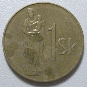 Словаччина Словакия ^/--/^ Словаччина 1 крона 1993 року 43415 ^_^^^ Словаччина 1 крона 1993 года 43415 - фото фото фото