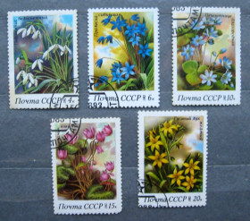 СРСР - СССР - ^/--/^ КВІТИ - ЦВЕТЫ   = СССР - СРСР = 1983 р. =  гаш. + ^_^^^ Квиты - Цветы = СССР - СССР = 1983 г. = гаш. + + - фото фото фото