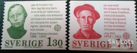 Скандинавія Скандинавия ^/--/^ Швеция 1980 Европа CEPT личности Mi 1106-1107 MNH ^_^^^ Швеція 1980 Європа CEPT особистості Mi 1106-1107 MNH - фото фото фото