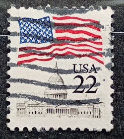 Архітектура Архитектура ^/--/^ США 1985 г - флаг над Капитолием, гаш., 2 шт  (см.фото) ^_^^^ 1985 — прапор над Капітолієм, гаш - фото фото фото