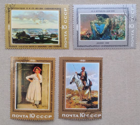 Мистецтво Искусство ^/--/^ СССР 1981 г - Отечественная живопись, гаш ^_^^^ СРСР 1981 — Вітчизняний живопис, гаш - фото фото фото