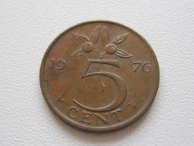 Нідерланди Нидерланды ^/--/^ Нидерланды 5 центов 1976 года 23220 ^_^^^ Нідерланди 5 центів 1976 року 23220 - фото фото фото