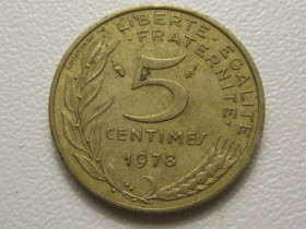 Франція Франция ^/--/^ Франция 5 сантимов 1978 года 38254 ^_^^^ Франція 5 сантимів 1978 року 38254 - фото фото фото