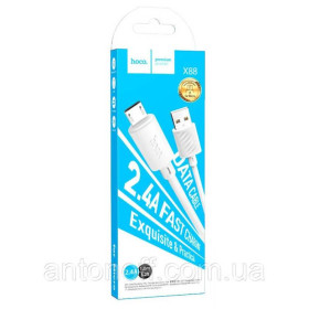 Зарядні пристрої Зарядные устройства ^/--/^ Кабель Hoco X /--/ 88 Micro-USB - USB (2.4 /--/ А 1 м) білий ^_^^^ Кабель Hoco X /--/ 88 Micro-USB - USB (2.4 /--/ А 1 м) белый - фото фото фото