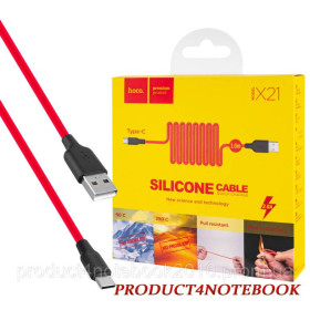Кабелі Кабели ^/--/^ Кабель HOCO X /--/ 21 USB to Type-C 3 /--/ A, 1 /--/ m, silicone, TPE connectors,  Black+Red (6957531071419) ^_^^^ Кабель HOCO X /--/ 21 USB to Type-C 3 /--/ A, 1 /--/ m, silicone, TPE connectors, Black+Red (6957531071419) - фото фото фото