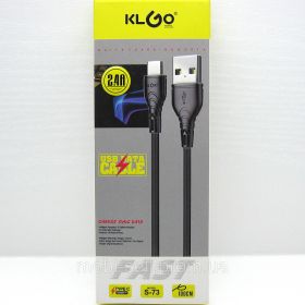Акумулятори Аккумуляторы ^/--/^ Кабель USB - Type-C KLGO S-73 однотонный с покрытием пвх ^_^^^ Кабель USB - Type-C KLGO S-73 однотонний з покриттям пвх - фото фото фото