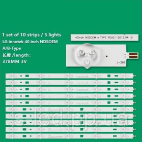 Світлодіоди Светодиоды ^/--/^ LED підсвітка Innotek 40 /--/ inch NDSOEM A+B TYPE REV /--/ 01 4-528-221-02, 4-487-880-05 ^_^^^ LED подсветка Innotek 40 /--/ inch NDSOEM A+B TYPE REV /--/ 01 4-528-221-02, 4-487-880-05 - фото фото фото