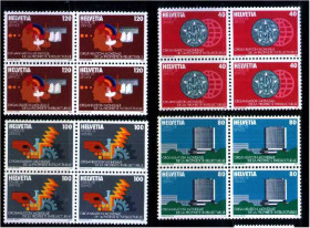 Швейцарія Швейцария ^/--/^ ZM Швейцария 1982 г MNH - полная серия  в квартблоках ^_^^^ ZM Швейцарія 1982 р MNH - повна серія в квартблоках - фото фото фото