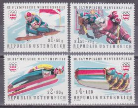 Австрія Австрия ^/--/^ Австрия 1975 XII ЗИМНЯЯ ОЛИМПИАДА ЗИМНИЕ ОЛИМПИЙСКИЕ ИГРЫ ИНСБРУК СПОРТ ОЛИМПИЙЦЫ    (I) Mi.1479-1482** ^_^^^ Австрія 1975 XII ЗИМОВА ОЛІМПІАДА ЗИМОВІ ОЛІМПІЙСЬКІ ІГРИ ІНСБРУК СПОРТ ОЛІМПІЙЦІ (I) Mi.1479-1482** - фото фото фото