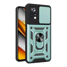 Чохли, бампера Чехлы, бампера ^/--/^ Чохол Fiji Camera Defence для Poco M /--/ 4 Pro бампер із захистом камери та підставкою Green ^_^^^ Чехол Fiji Camera Defence для Poco M /--/ 4 Pro бампер с защитой камеры и подставкой Green - фото фото фото