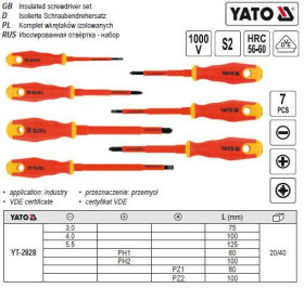Інші інструменти Другие инструменты ^/--/^ Набор отвертки YATO изолированная диэлектрическая электрика 1000 /--/ V 7 штук YT-2828 ^_^^^ Польща ізольована діелектрична електрика 1000 /--/ V 7 штук YT-2828 - фото фото фото