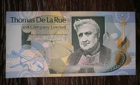 Інше Другое ^/--/^ Specimen зразок презентаційна бона 1991 De la Rue  (рельєфний друк) ^_^^^ Specimen образец презентационная бона 1991 De la Rue (рельефная печать) - фото фото фото