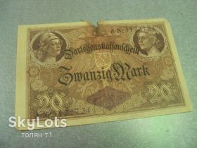 Німеччина Германия ^/--/^ банкнота 20 марок 1914 германия №180 ^_^^^ банкнота 20 марок 1914 германія No /--/ 180 - фото фото фото