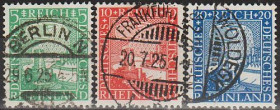 Веймарська республіка Веймарская республика ^/--/^ 1925 - Німеччина - 1000 років Рейнланда Mi.372-74 _2,40 € ^_^^^ 1925 - Германия - 1000 лет Рейнланда Mi.372-74 _2,40 € - фото фото фото