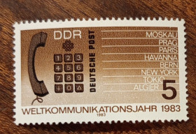НДР, ФРН ГДР, ФРГ ^/--/^ ГДР Всемирный год коммуникаций 1983 ^_^^^ Всесвітній рік комунікацій 1983 - фото фото фото