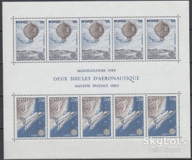 Малі Держави Європи Малые Государства Европы ^/--/^ Монако 1983 Европа CEPT аэронавтика космос Mi блок 23 MNH ^_^^^ 1983 Європа CEPT аеронавтика космос Mi блок 23 MNH - фото фото фото