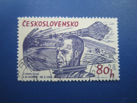 Освоєння космосу Освоение космоса ^/--/^ Марка Чехословаччина 1964 космос астронавт Джон Гленн гаш ^_^^^ 1964 — Космічний астронавт Джон Гленн Гаш - фото фото фото
