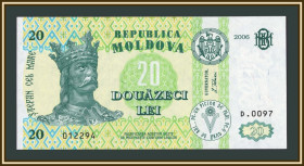 Молдова Молдова ^/--/^ Молдова  (Молдавия) 20 леев 2006 P-13  (13 /--/ h) UNC ^_^^^ Молдова (Молдавія) 20 леїв 2006 P-13 (13 /--/ h) UNC - фото фото фото