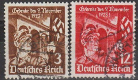 Третій Рейх (-) Третий Рейх (-) ^/--/^ 1935 - Рейх - 12 років пивного путчу Mi.598-99 ^_^^^ 1935 - Рейх - 12 лет пивного путча Mi.598-99 - фото фото фото