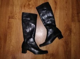 Чоботи Сапоги ^/--/^ Красивые женские черны кожаные женские сапоги 40 р. Made in Italy Lea Soft ^_^^^ Красиві жіночі чорні шкіряні жіночі чоботи 40 р. Made in Italy Lea Soft - фото фото фото
