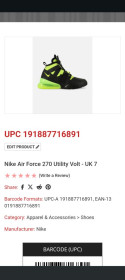 Кросівки Кроссовки ^/--/^ Кросівки Nike Air Force 270 Utility Volt ^_^^^ Кроссовки Nike Air Force 270 Utility Volt - фото фото фото