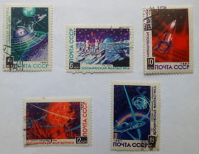 СРСР - СССР - ^/--/^ СССР 1967 Космическая фантастика, гашеные ^_^^^ СРСР 1967 Космічна фантастика, гашені - фото фото фото