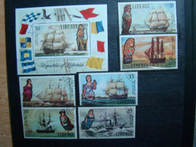 Ліберія Либерия ^/--/^ Либерия, Михель  (Западная Африка 2011 (H-Z)), 845-850, блок 62, Парусные корабли. ^_^^^ Ліберія, Міхель (Західна Африка 2011 (H-Z)), 845-850, блок 62, Парусні кораблі. - фото фото фото
