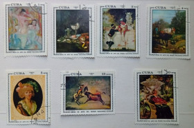 Острівні держави Островные государства ^/--/^ Куба 1973 Национальный музей картин, живопись, гашеные ^_^^^ Куба 1973 Національний музей картин, живопис, гашені - фото фото фото