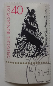 НДР, ФРН ГДР, ФРГ ^/--/^ Германия 1982 Бременские музыканты, гашеная ^_^^^ Німеччина 1982 Бременські музиканти, гашена - фото фото фото