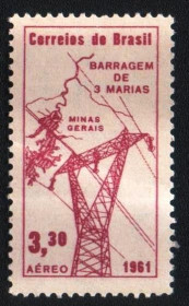 Південна Америка Южная Америка ^/--/^ Бразилия  (1961) Торжественное открытие гидроэлектростанции Трес-Мариас. Карта ^_^^^ Бразилія (1961) Урочисте відкриття гідроелектростанції Трес-Маріас. Карта - фото фото фото
